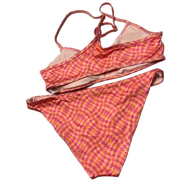 L*SPACE Pamela Top Camacho Classic Bottom Bikini Set Heat Waves Size Large NEW - Picture 4 of 7